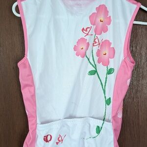 Pink and White Pearl Izumi Bike Riding Shirt Size Small